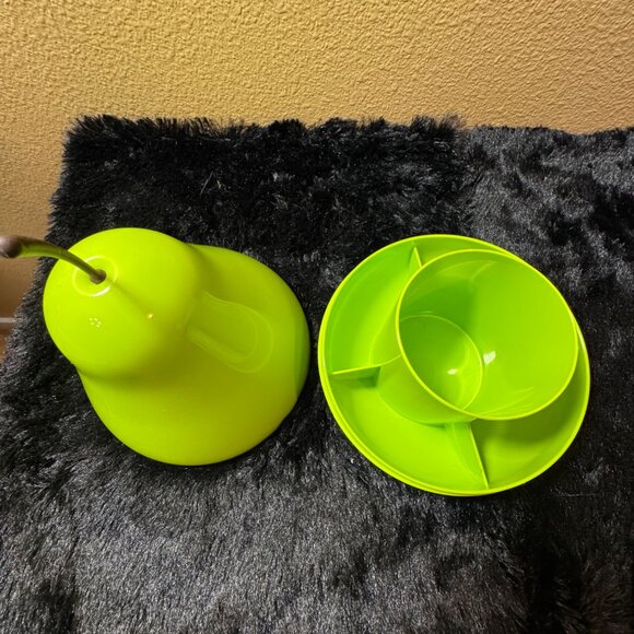 Vintage Qurly Green Pear-Shaped  Office Organize Lid & Compartments - Picture 5 of 5